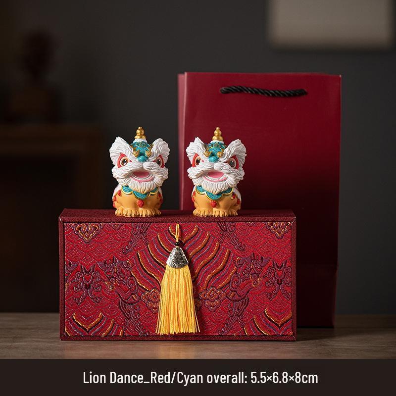 JINGRUIXIANG Lucky Lion Dance Pair Ornament