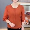 Spring Casual Round Neck Lace Long-Sleeve Top for Women