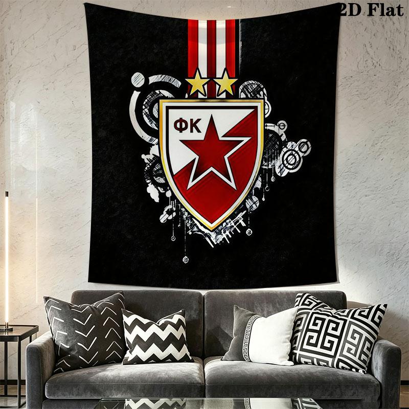 Crvena Zvezda logo Wall Hanging Printed Fabric Blanket Decorative Tapestries for Bedroom Living Room Home Decor