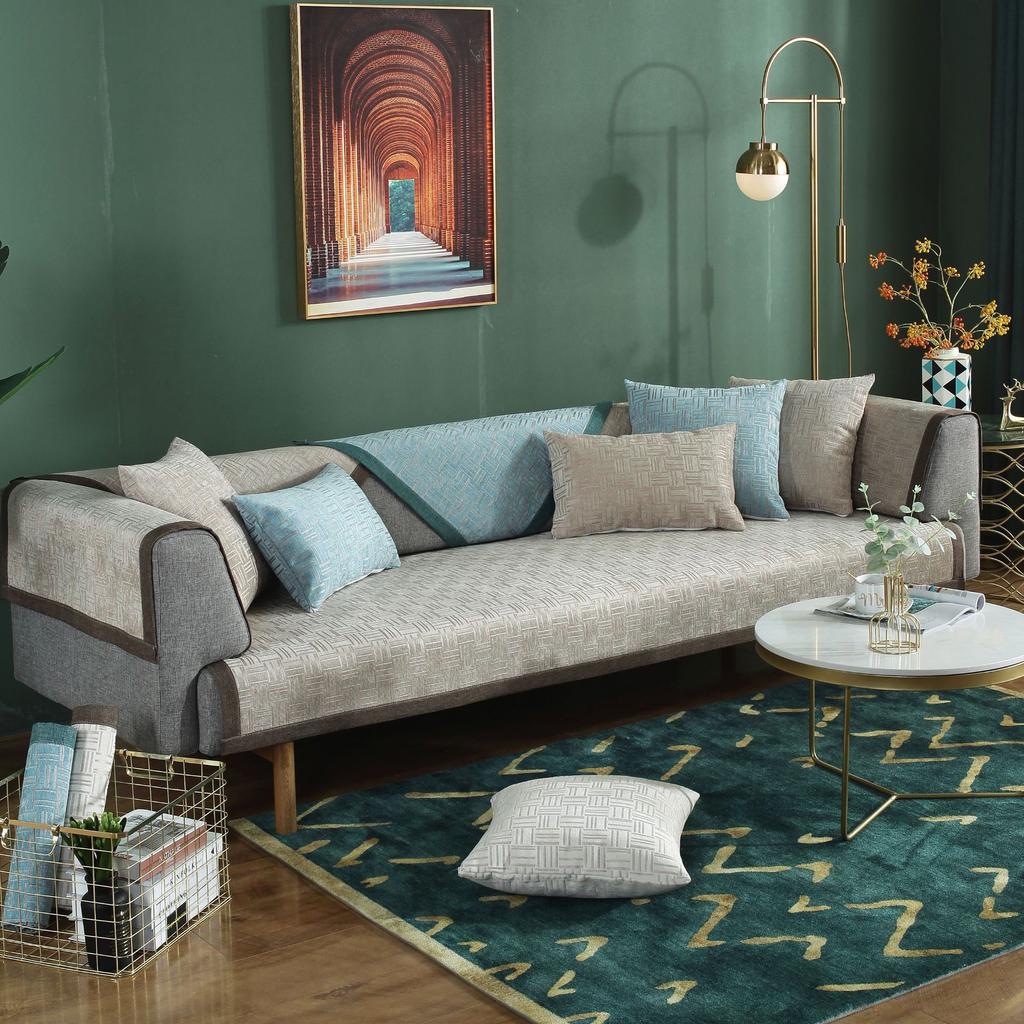 Nordic Simple Four Seasons Thin Chenille Sofa Cushion Non-Slip Combination Sofa Seat Cover Cover