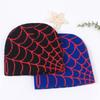 Autumn Winter Hip-hop Spider Web Knit Hat European American Style Unisex Warm Ear Protection Outdoor Wool Cap Black Blue