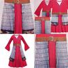 Atemberaubendes Hua Mulan Rotes Prinzessinnen-Kostüm für Kinder Halloween-Party-Outfit