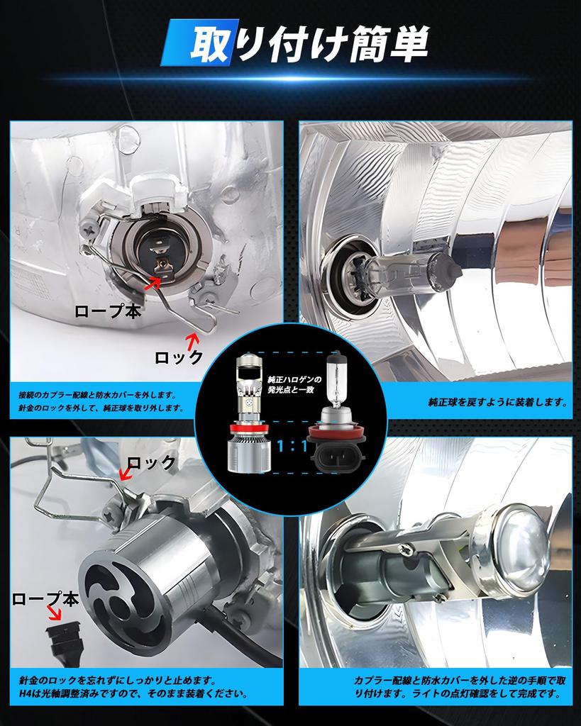 UNI-SHINE H11 LED Headlight for /24V Cars, New 6D Focusing Lens, 18,000 Lumens, 55W