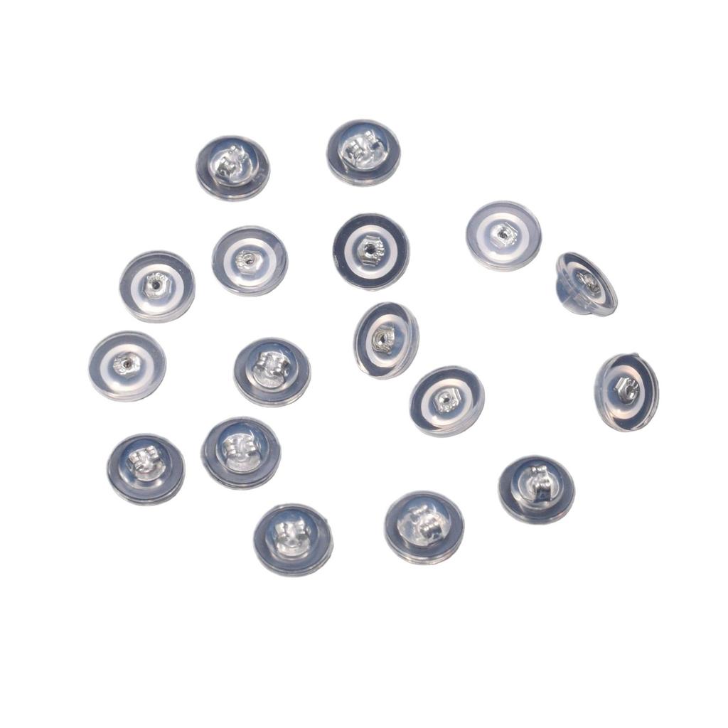 10pcs 18K Gold-wrapped Earth Silicone Ear Plug, Flying Saucer Earrings, Round Ear Force DIY Earrings Accessories, Stud Earrings, Ear Plug.