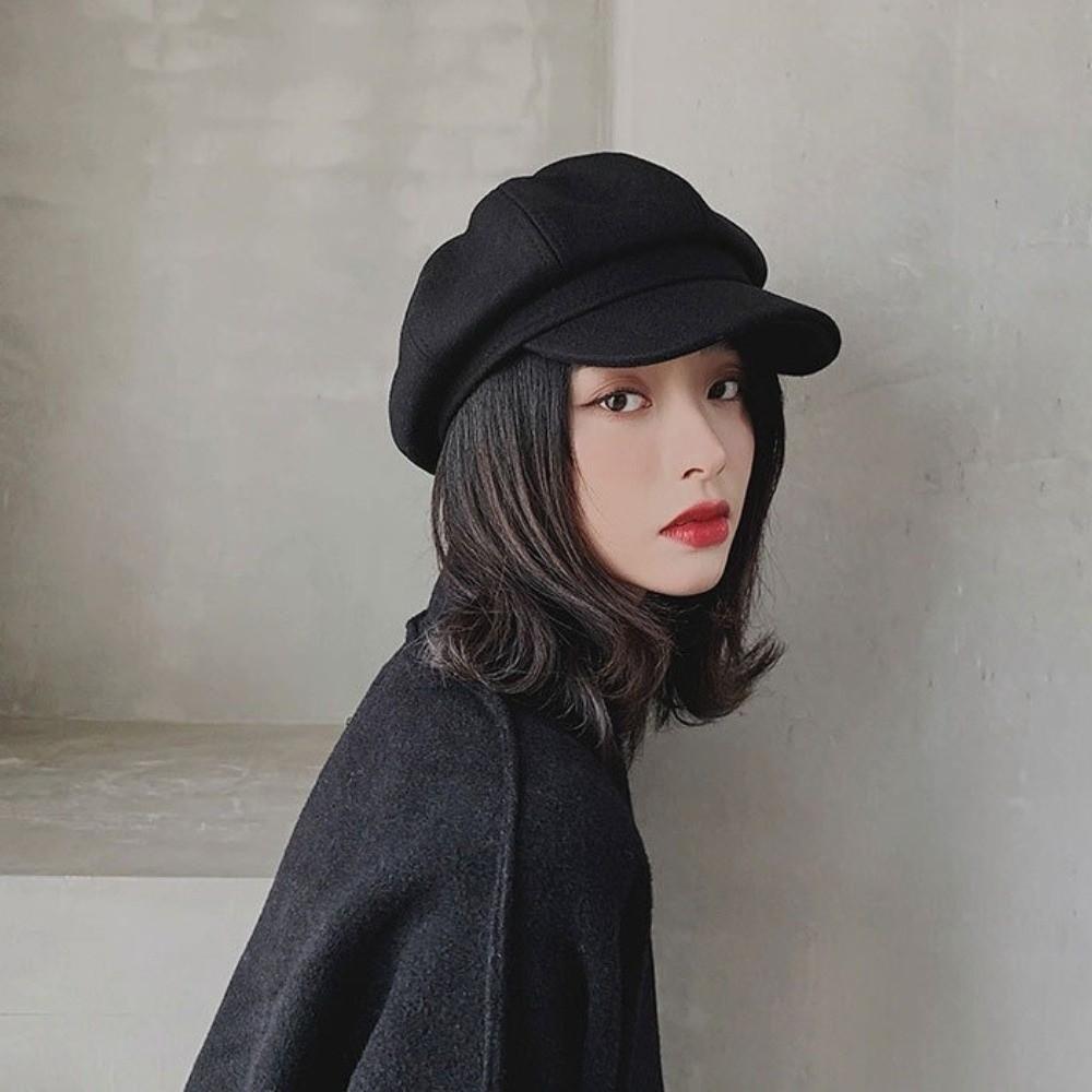 Solid Color British Berets Thick Painter Caps Elegant Artist Hat  Travel
