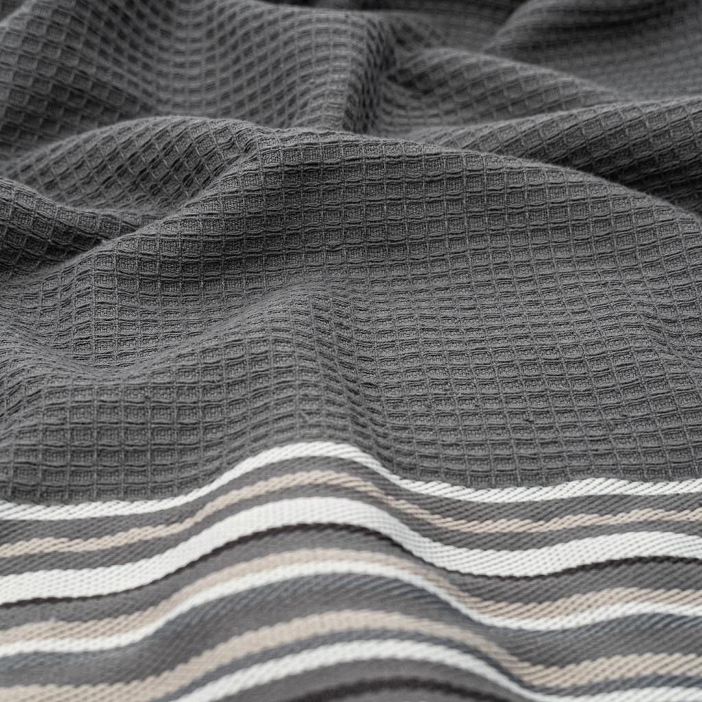 Limira Set of 2 Face and Hooded Towel, Anthracite, Cotton 1 Bathrobe & 1 Towel, Hooded Towel, Soft Cotton Towel