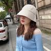 Summer Bucket Hat For Women Outdoor Foldable Fisherman Cap Solid Color Cotton Girls Panama Beach Sun Hat