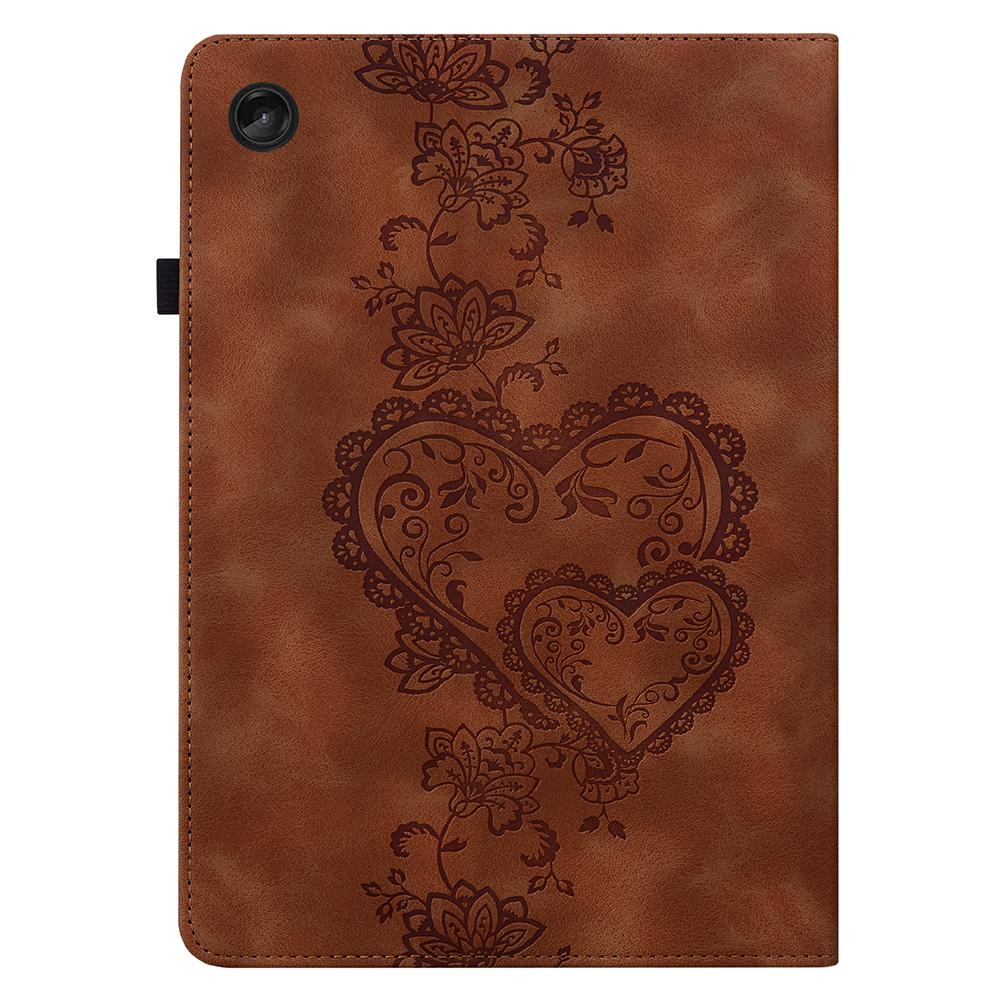Pro Lenovo Tab M10 (Gen 3) Kožené pouzdro s potiskem srdce, skládací stojánek, slot na karty, držák na stylus, obal na tablet
