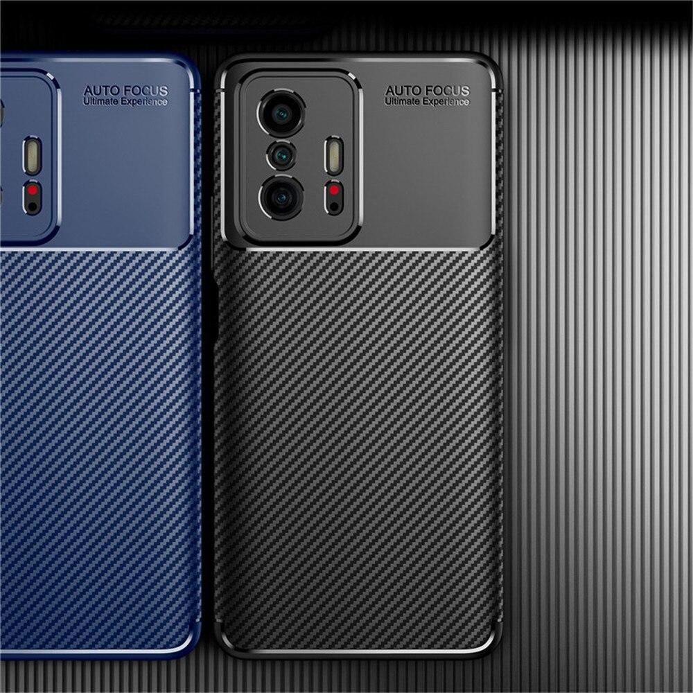 För Xiaomi 11T Pro Fodral Kolfiber Bakstycke För Xiaomi11T Mi 11 T 11TPro Mi11T T11 5G Kameraskydd Bumper Phone Fundas