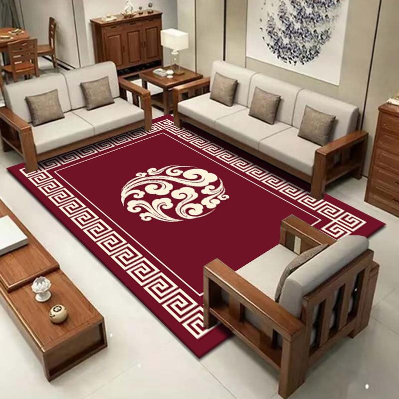 Modern Simple Crystal Velvet Carpet for Living Room and Bedroom - New Chinese Style