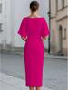 2026 Elegant One-Shoulder Solid Color Summer Dress for Women