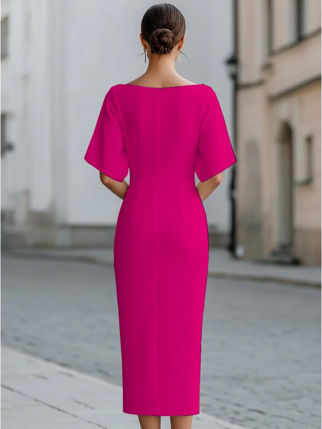 2026 Elegant One-Shoulder Solid Color Summer Dress for Women