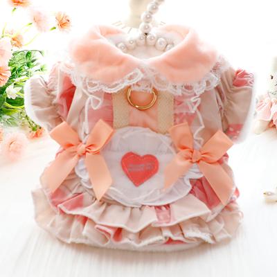 Dog Clothes Autumn and Winter Cat Princess Dress Fleece Thick Sweet Lolita Small Dog Pet Supplies