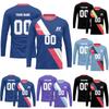Men's Long Sleeve Athletic Jersey, Lightweight Sports Shirt, Quick Dry Top for Training, Purple Blue White Design