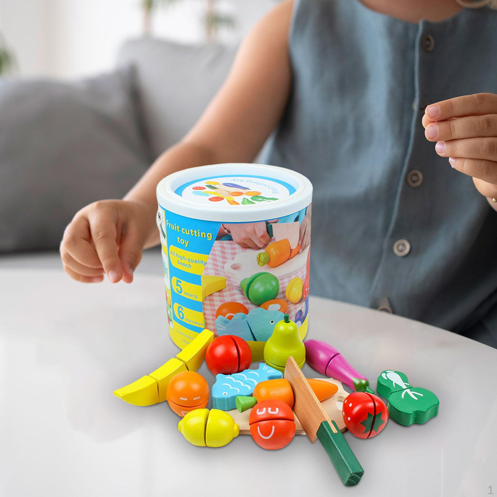 Playset - Educational Wooden Food Cutting Set for Kids