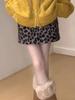 Autumn/Winter High-Waist Leopard Mini Skirt: A-Line, Thickened, Sexy Lambswool for Petite Women
