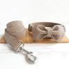 Teddy Dog Collar & Leash Set with Tear-Resistant Bow Tie UDC-072