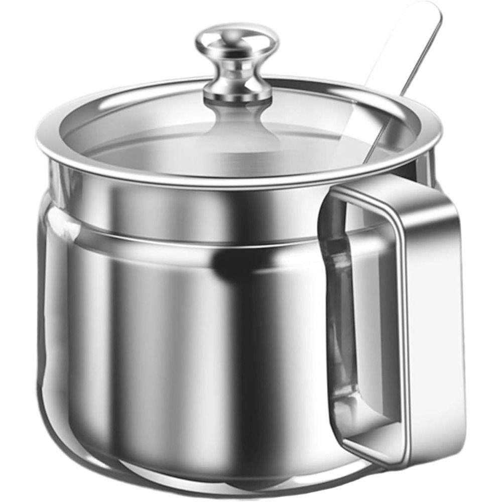 With Clear Lid and Handle Stainless Steel Seasoning Containers 500ml Spice Jars  for Home Kitchen