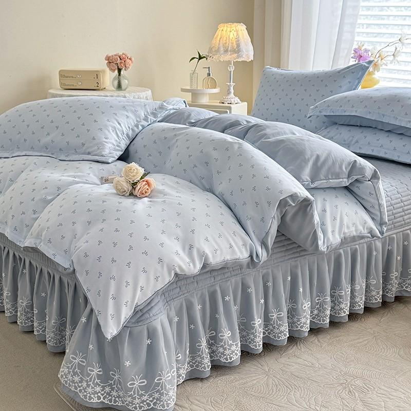 Mei Yun Ge Knitted Double Layer Yarn Bed Cover Four-Piece Set