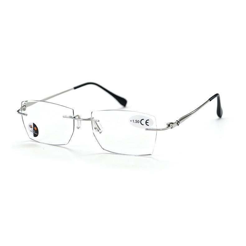 Rimless Reading Glasses For +1.0 to +4.0 Women Men Ultralight Alloy Temples Spectacles For Presbyopic Hyperopia