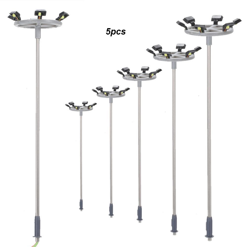 5 Stück Modell Straßenlaternen Layout Laternenpfahl Eisenbahn Zug Garten Spielplatz Landschaft Led Lampe Beleuchtung