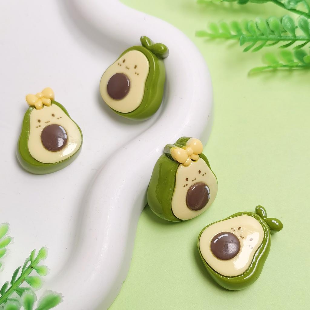 100Pcs/Lot Kawaii Resin Cute Cartoon Avocado Flatback Cabochons for Hair Bow Centers DIY Scrapbooking Decor