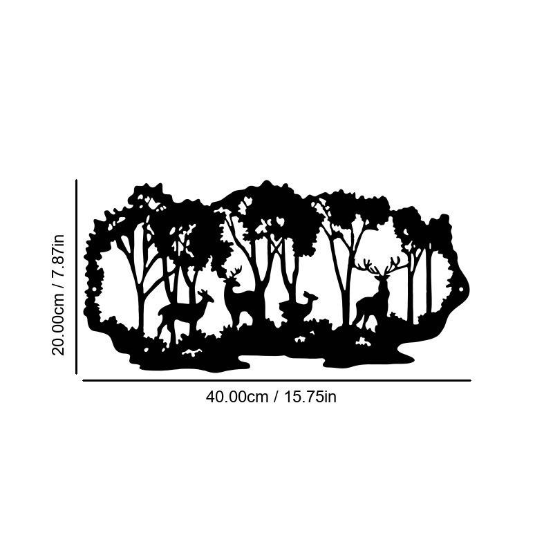 Mountain View Laser-Cut Black Iron Silhouette Wall Decoration