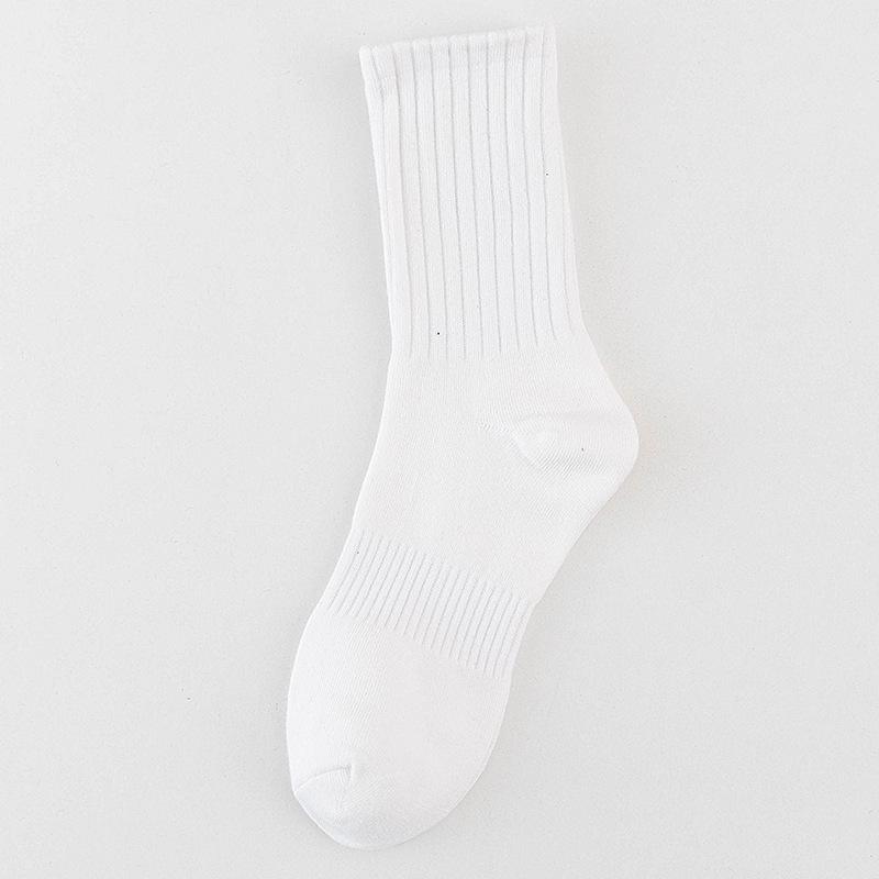 Zhuji Herrensocken aus reiner Baumwolle, einfarbig, mittelgroße Schlauchsocken aus Baumwolle, japanisches Deodorant, Basketball-Sportsocken, Laufsocken