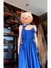 Elegant Blue Spaghetti Strap Halter Neck Maxi Dress for Women - 2026 Summer Resort Collection, Sanya