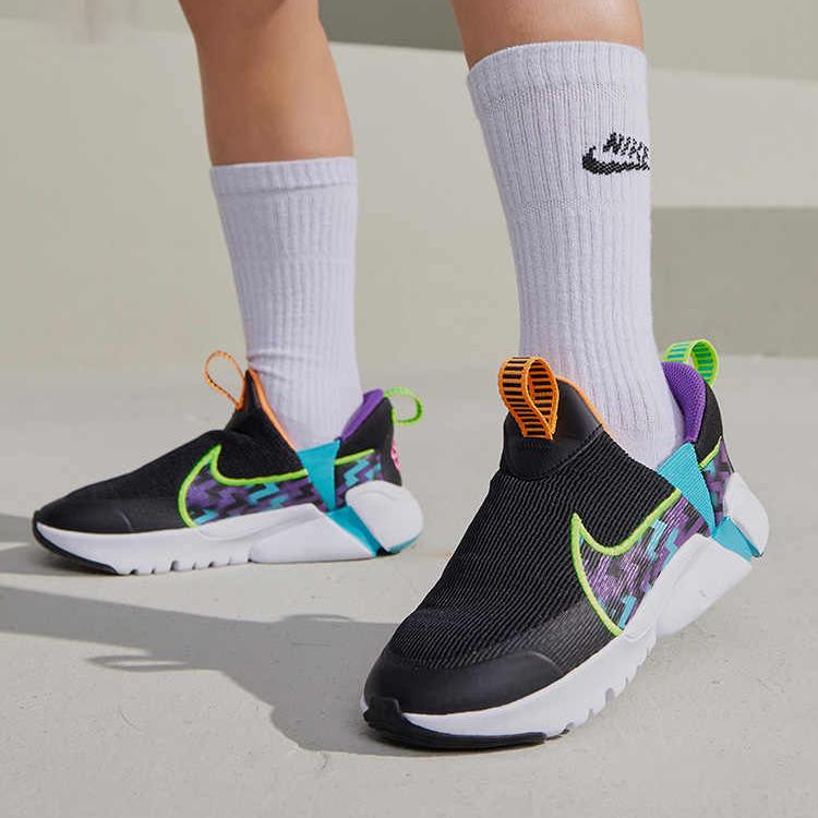 Nike Flex Plus 2 Next Nature SE PS Black Nebula Blue Kids Sneakers Dream-Purple Fluorescent-Yellow FB2355-001