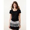 Western Style 150G Solid Square Collar Shoulder Short Sleeve T-shirt Fashion Brand Gyaru Waist Hugging Slimming Casual U Collar Top Women Fashion