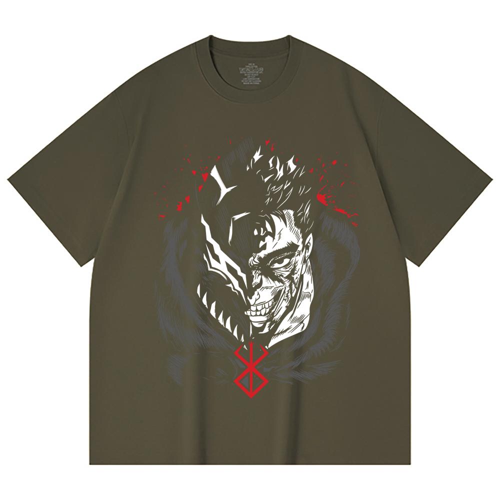 230 Gsm 100% Cotton Berserk V9 Print Unisex Heavy Cotton T Shirt