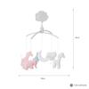 Tolaseria Animal Moon Bed Mobile (Pink) - Wind-Up Music Box for Cribs, Sleeping Toy, Baby Mobile, Baby Shower Gift