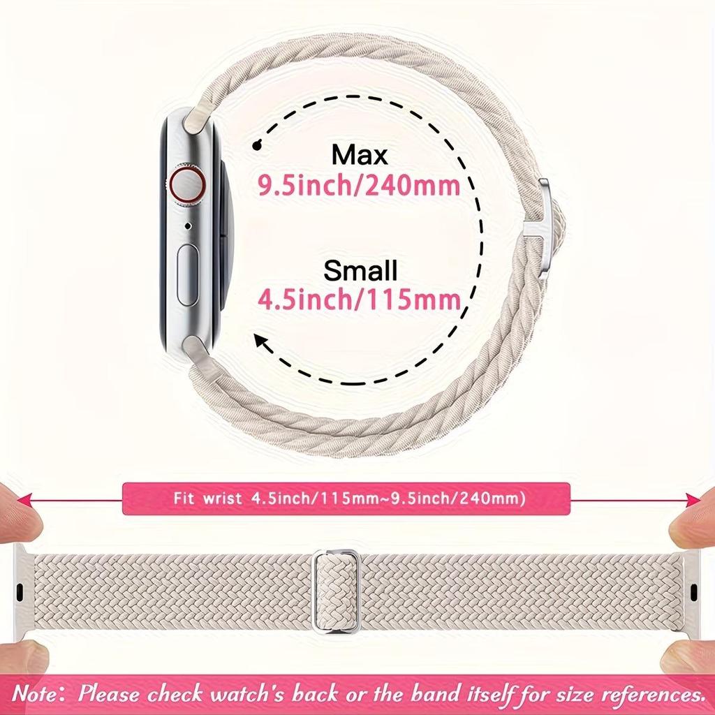 Elastic Woven Nylon Strap for Apple Watch Series 4-10 & Ultra 2