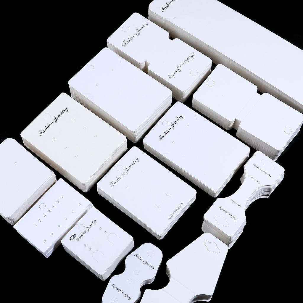 50pcs Earrings Display Card White Paper Jewelry Packaging Paperboard For DIY Necklace Bracelet Small Business Material Supplies