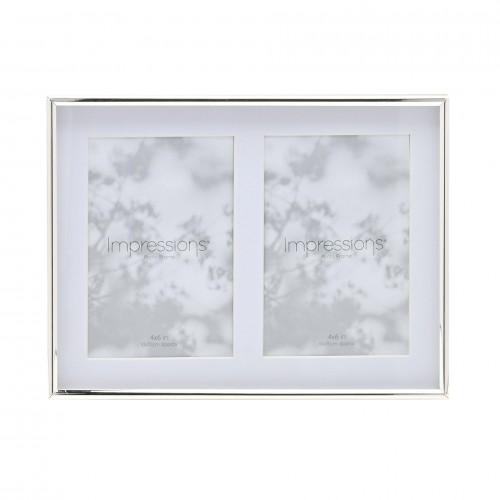 Impressions Double Aperture Silver Plated Frame 4 x 6