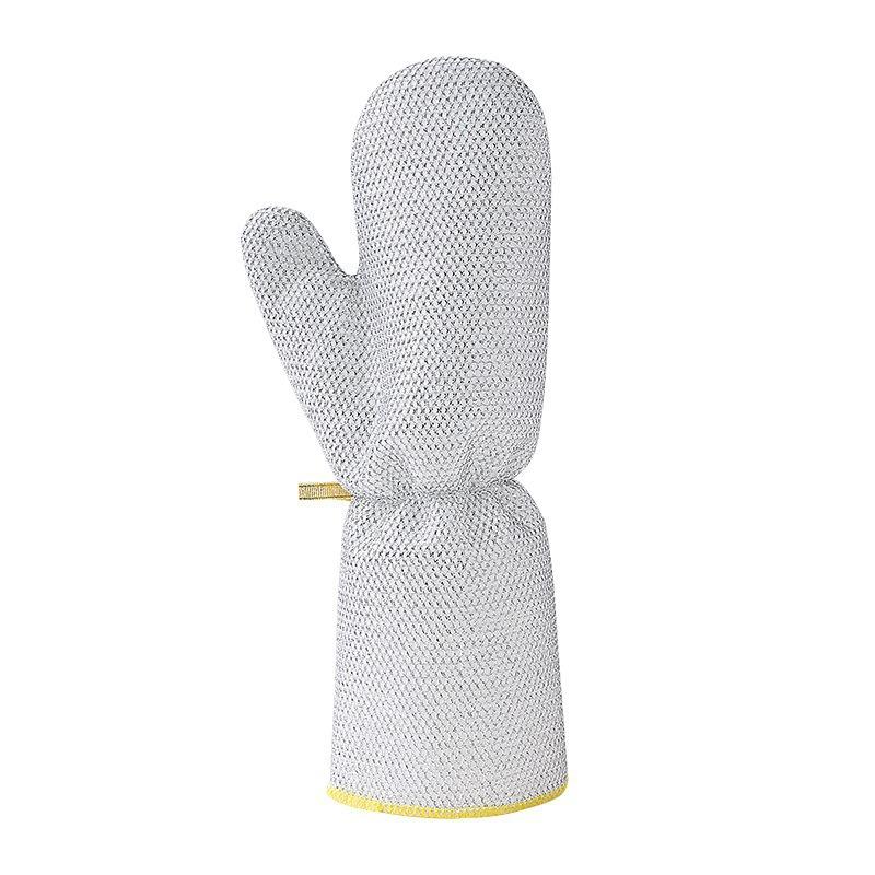 

Extended Silver Wire Dishwashing Gloves, Kitchen Pot and Dish Washing Gloves, Oil-free Household Cleaning Steel Wire Gloves 1pc