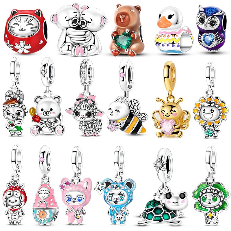 Original Copper Charms Bee Guinea Pig Sheep Beads Pendants Fit Bracelet Necklace Diy Pendants Jewelry Women Gift