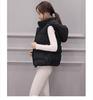 Autumn/Winter 2025 Women's Slim Fit Down Cotton Vest with Detachable Hood - Korean Style, Warm, Sleeveless, Short Length.