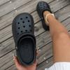Thick-soled hole shoes women's summer outer wear increases 2024 new thick-soled beach non-slip muffin bag head cool slippers
