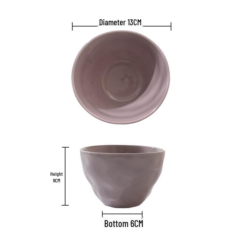 ZISIZ Cute Hand-Pinched Ceramic Noodle Bowl