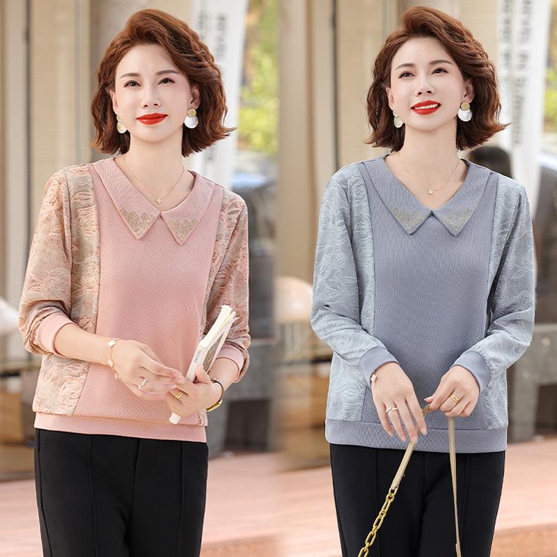 2026 Stylish Autumn Base Layer Top for Middle-Aged and Elderly Women - Short T-shirt for Spring and Autumn
