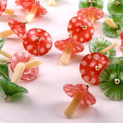 Boucles d'oreilles Champignon Thermorétractables en Acrylique Pendentif Épingle à Cheveux Fournitures de Bijoux DIY
