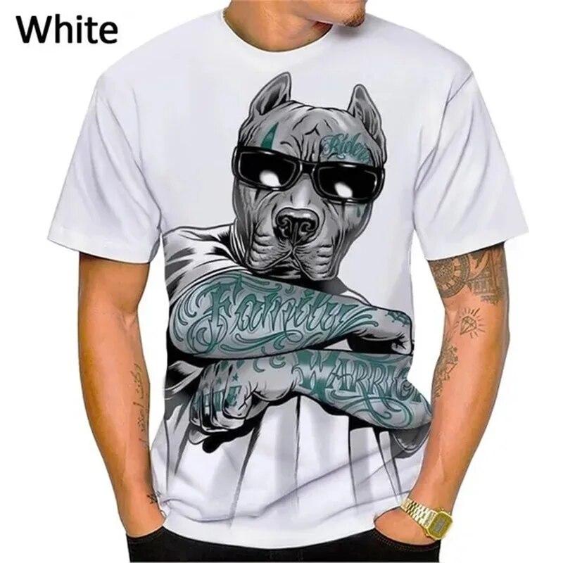 3D Printed Bulldog Graphic T-shirt Short Sleeve Personalized Animal Dog Pattern Tee Top For Men Women Casual Round Neck T-shirt