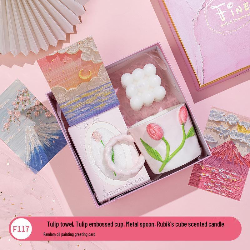 Women s Day Gift Set: Mug, Towel & Aroma Diffuser