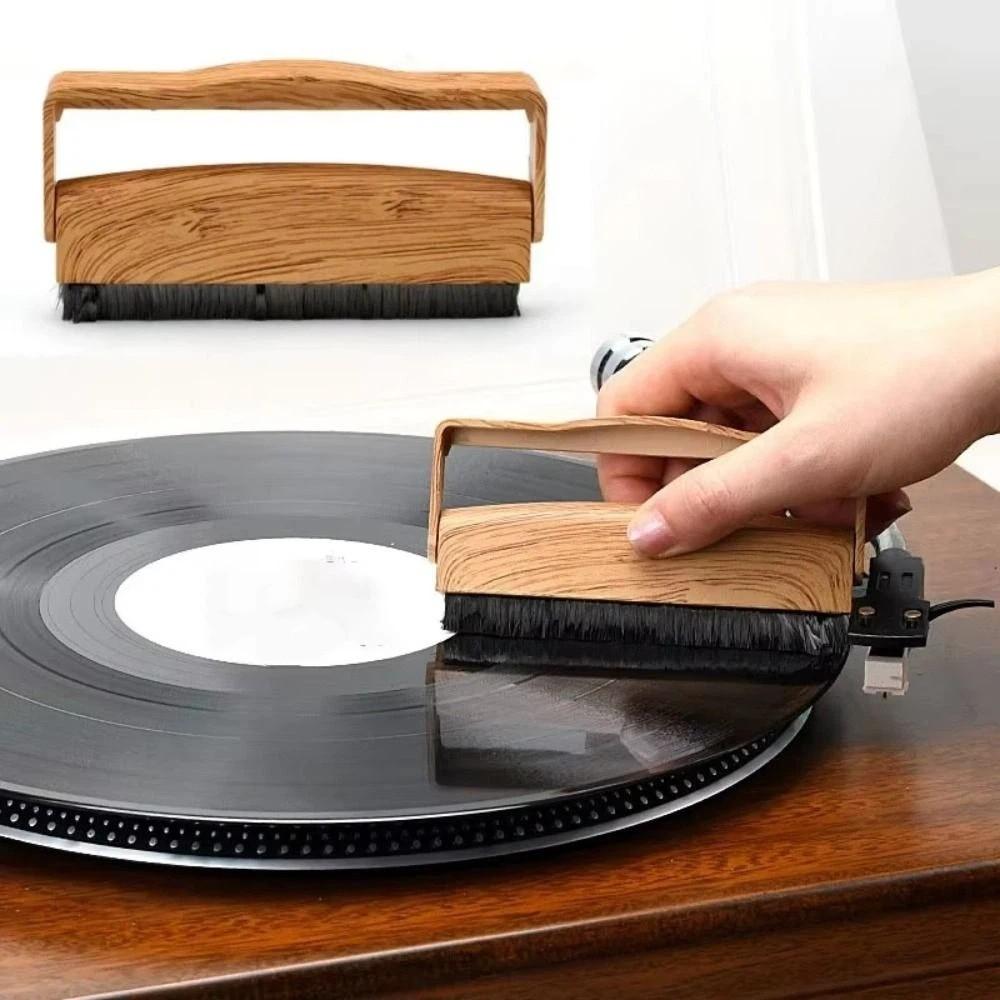 Safe Compact LP Turntable Dust Remover Soft Bristle Phonograph Record Cleaner Tool for Audiophiles