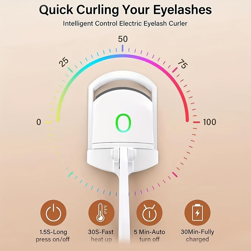 Electric Eyelash Curler USB Rechargeable Heated Lash Perm Curling Tool Eye Makeup Accessories