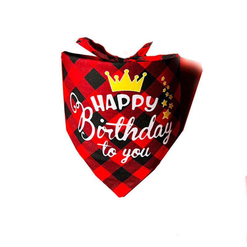 

New birthday party cat scarf pet headwear scarf crown dog saliva towel bib
