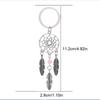 Dream Catcher Feathers Key Chain Tassels Tone Silver Color Keyring Keychain Gift For Women Lucky Decor For Bag