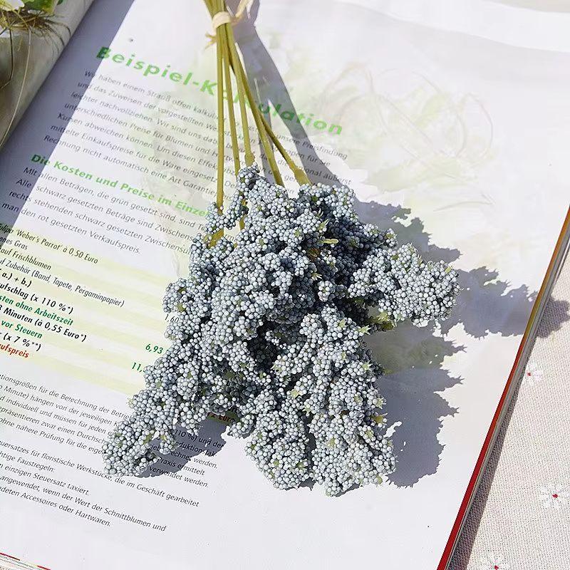 6 Pieces /Bundle PE Lavender Cheap Artificial Flower Plant Wall Decoration Bouquet Material Manual Diy Vases for Home